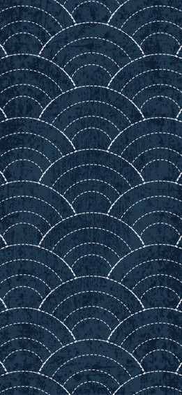 Stylized Indigo Waves Art Wallpaper