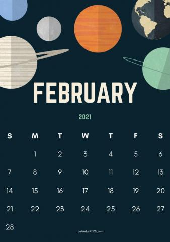 February Calendar Printable Floral Holidays Wallpaper