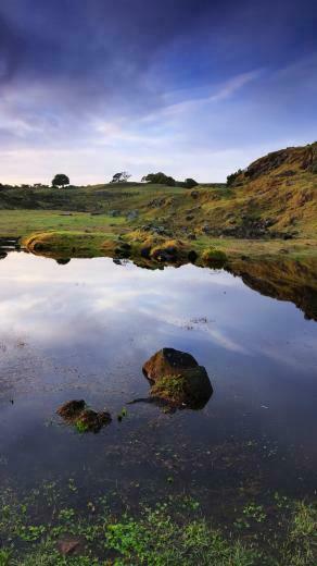 Mountains Water Reflection Bog Wallpaper