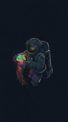 Astronaut Jellyfish Space Digital Art 4k Wallpaper