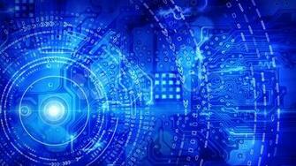 Blue Computer Circuit Board Background Loop Stock Video HD