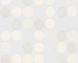 Wallpaper Circles White Silver Livingwalls