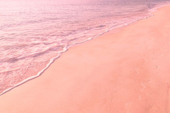 Pink Beach Aesthetic Wallpaper