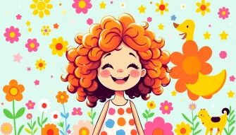 Curly Girl Cartoon Wallpaper