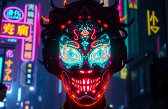 Neon Mask Wallpaper