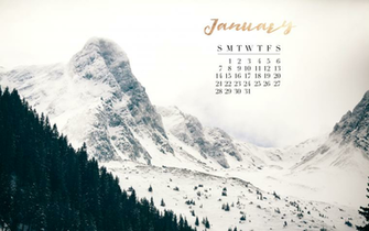 January Calendar Mac Laptop Background Gold Winter
