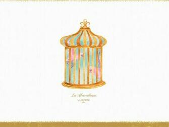 Laduree Birdcage Gold Pastels Desktop Wallpaper Background