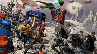 Star Trek Wallpaper Tardis Dalek Spock Amy