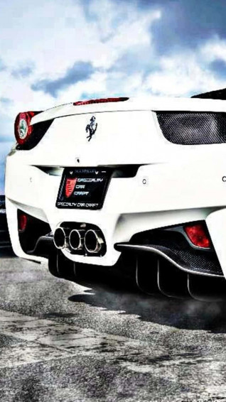 White Ferrari iPhone Wallpaper