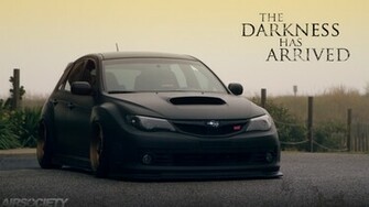 Wrx Sti Matte Black Work Emotion Bagged Air Suspension Wallpaper