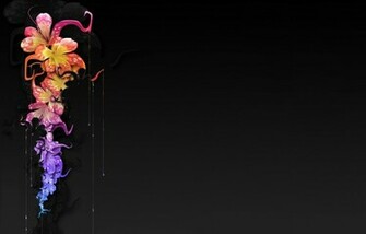 Flowers Abstract Floral Black Background Wallpaper
