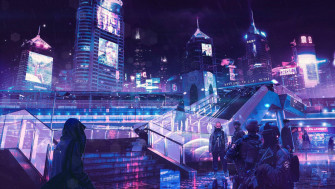 Aesthetic Purple Neon Computer Wallpaper