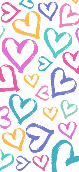 Heart Pattern Wallpaper For iPhone Pastel Rainbow Colors