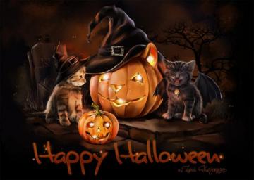 Happy Halloween Cat Cute Wallpaper Live HD