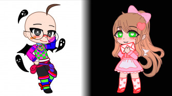 Glitchcore Baldi And Lovecore Monika R Gachaclub