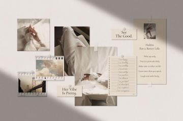 Realistic Mood Board Mockups Psd Aesthetic Desktop Wallpaper