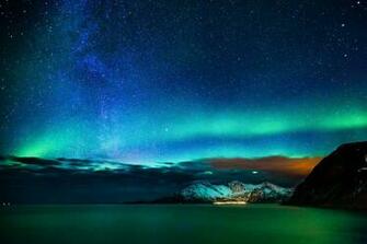 Alaska Aurora Borealis Northern Lights Nature Sky Landscape