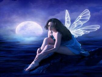 Blue Moon Fairy Computer Wallpaper Desktop Background