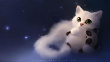 Cute Cartoon Cat Wallpaper On