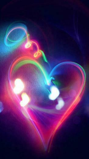 Neon Hearts Wallpaper And Roses In