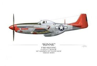 Tuskegee Airmen P Mustang White Background Art Print Digital