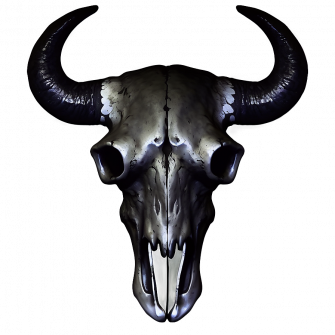 Bull Skull On Black Background Png Wallpaper