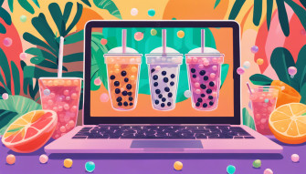 Bubble Tea Laptop Wallpaper