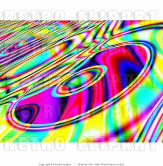 Royalty Retro Groovy Fire Splatters And Curves Background By