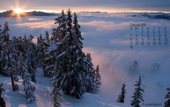 Backcountry Calendar February Background Wallpaper Computer
