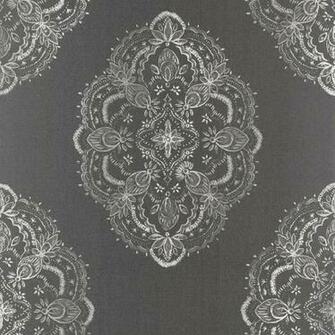 Mirador Black Global Medallion Wallpaper Swatch Traditional