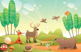 Cute Woodland Animals Wallpaper Mural