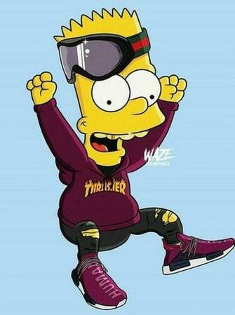 White Bart Simpson Supreme Wallpaper Top