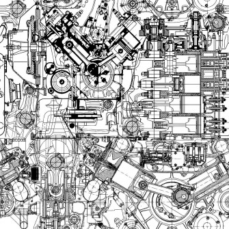 Drawing Engine Seamless Pattern Blueprints Patterns