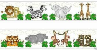 Animals Wallpaper Wall Art Border Decals For Baby Girl Or Boy Nursery