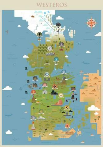 Game Of Thrones Westeros Map By Sanjota
