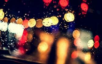 Night Wallpaper Macro Glass Bokeh Lights Background City