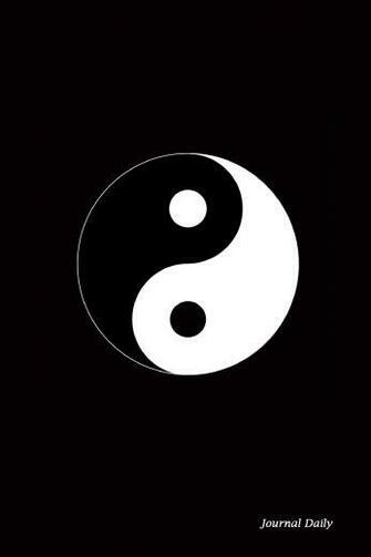 Journal Daily Yin Yang Symbol Black Background Lined Blank