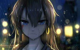 Anime Rain Blue Eyes Original Characters Earrings