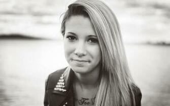 Women S Black Leather Jacket Piercing Tattoo Monochrome