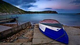 Blue Fisherman Boat Wallpaper Wallpaperlepi