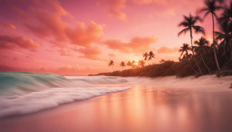 Tropical Beach Sunset Wallpaper