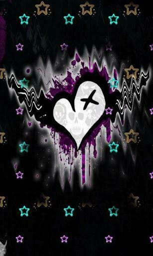 Bigger Girly Skull Heart Live Wallpap For Android Screenshot