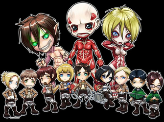 Attack On Titan Chibi Group By Ghostfire