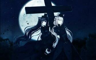Wallpaper Black Hair Blue Catgirl Corset Cross Dress Goth Loli Gothic