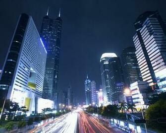 Wallpaper Shenzhen City Night Skyscrapers Road Lights China