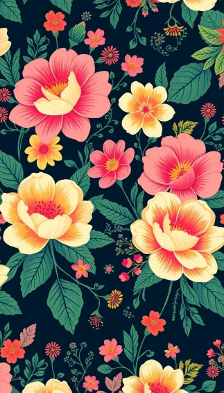 Retro Flower Wallpaper