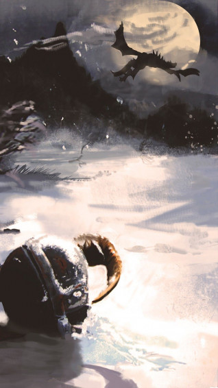 Skyrim iPhone Wallpaper Dragon