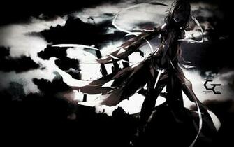 Dark Wallpaper Clouds Ribbons Thigh Highs Anime