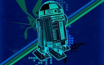 R2d2 Wallpaper Blue Green
