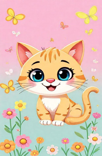 Cute Cartoon Cat Wallpaper